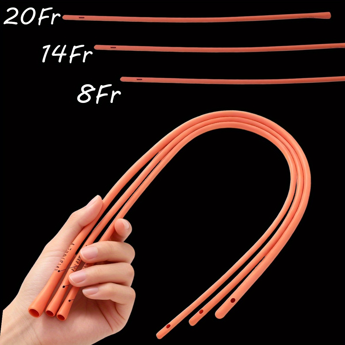 Medical Health Lab - Tube médical en latex rouge 8Fr/14Fr/20Fr
