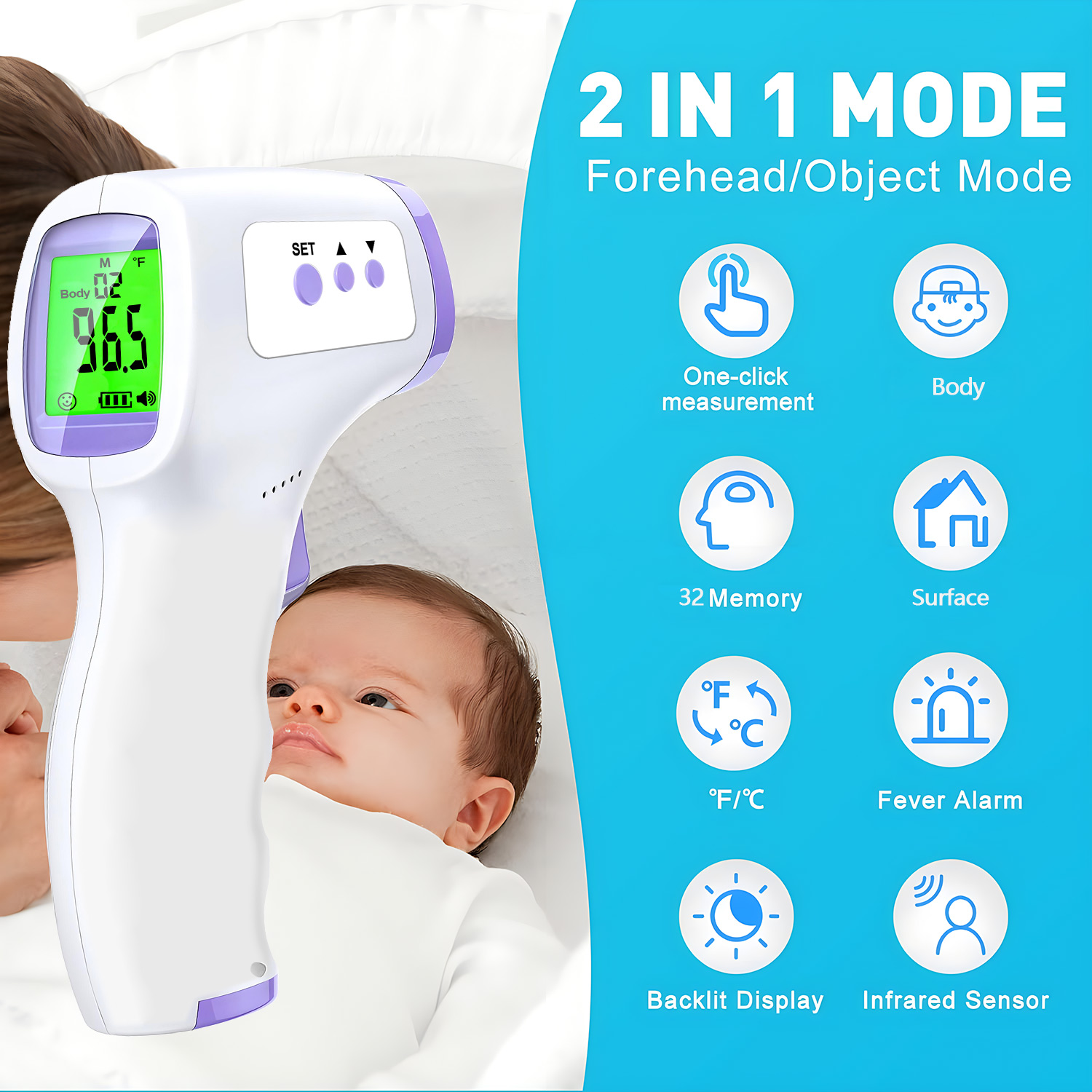 Nouveau thermomètre frontal in - Pulse Oximeter avis et prix