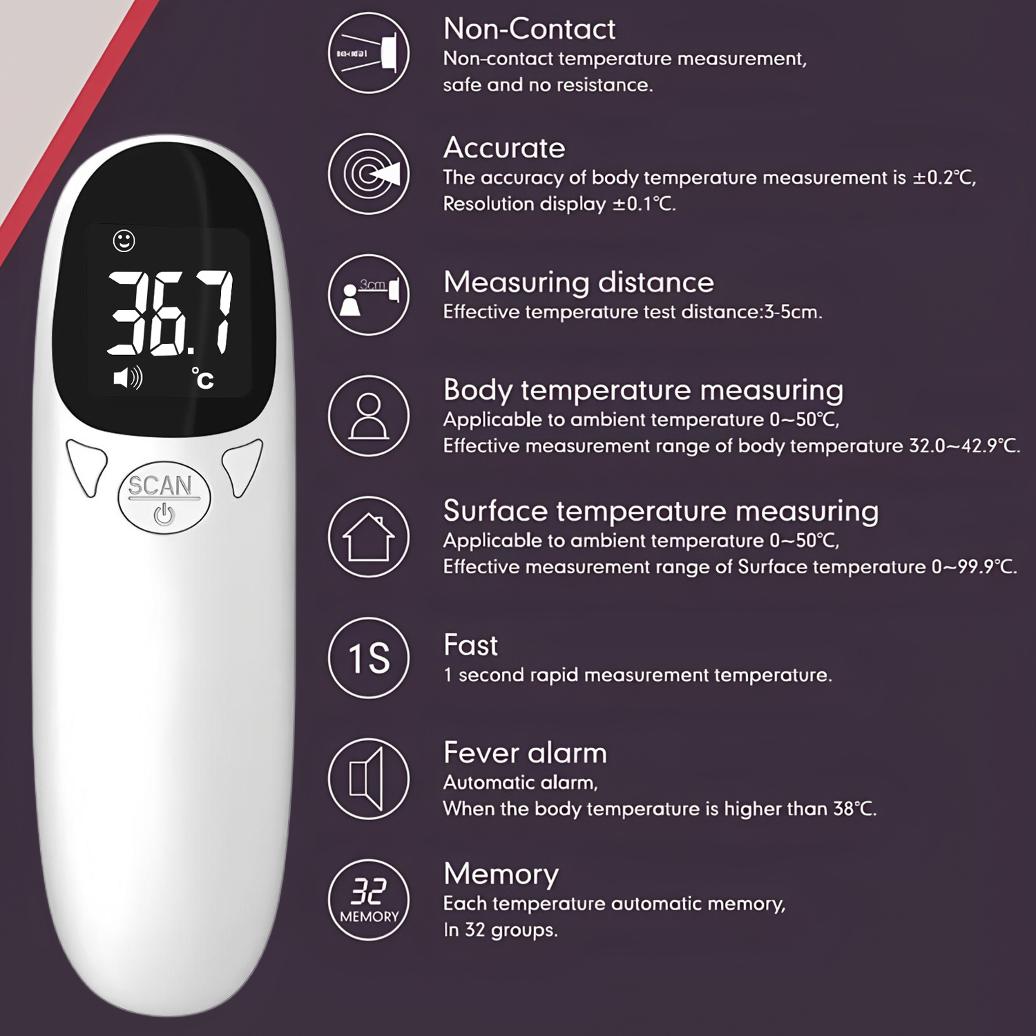 Thermomètre médical infrarouge - Pulse Oximeter avis et prix