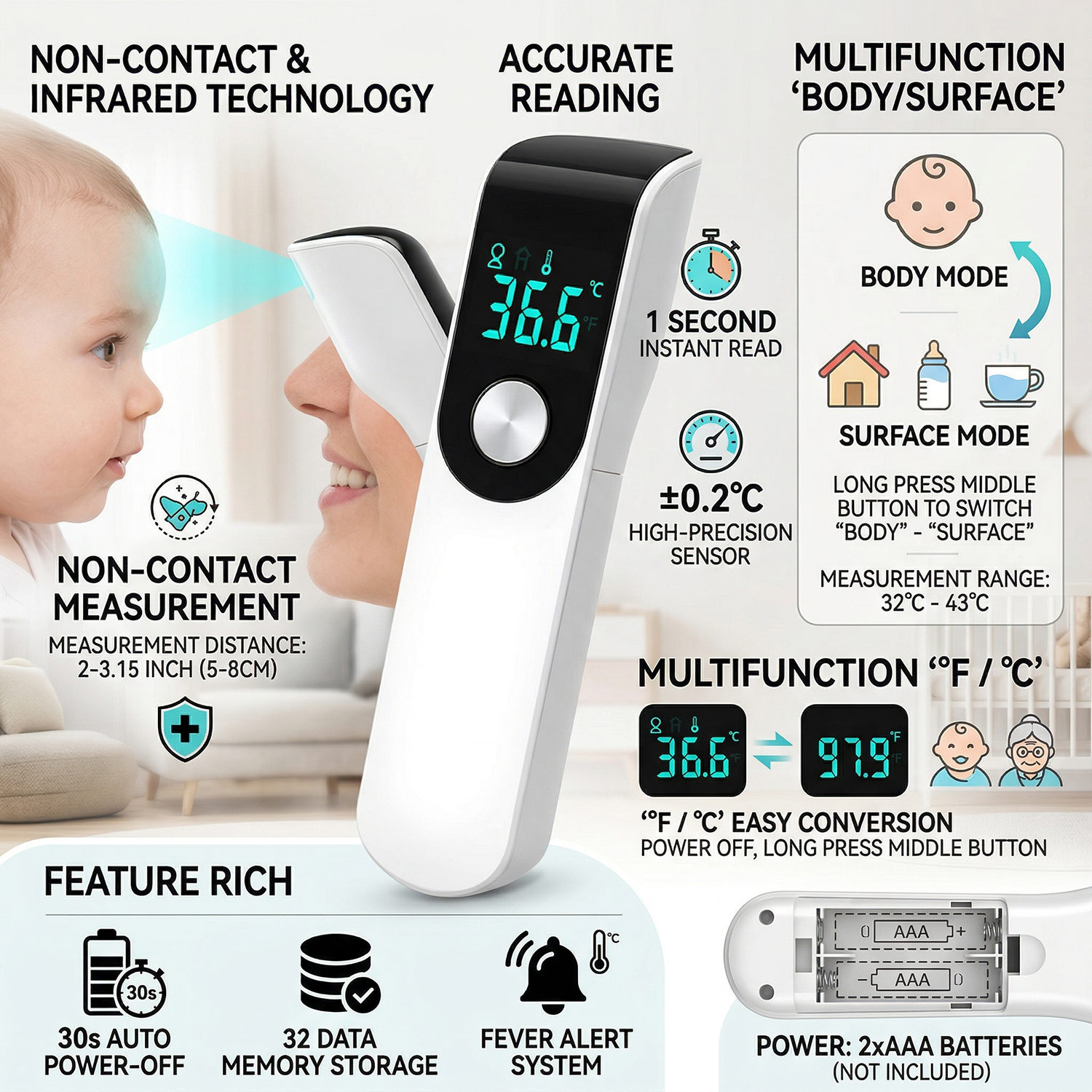 Thermomètre frontal médical, o - Pulse Oximeter avis et prix